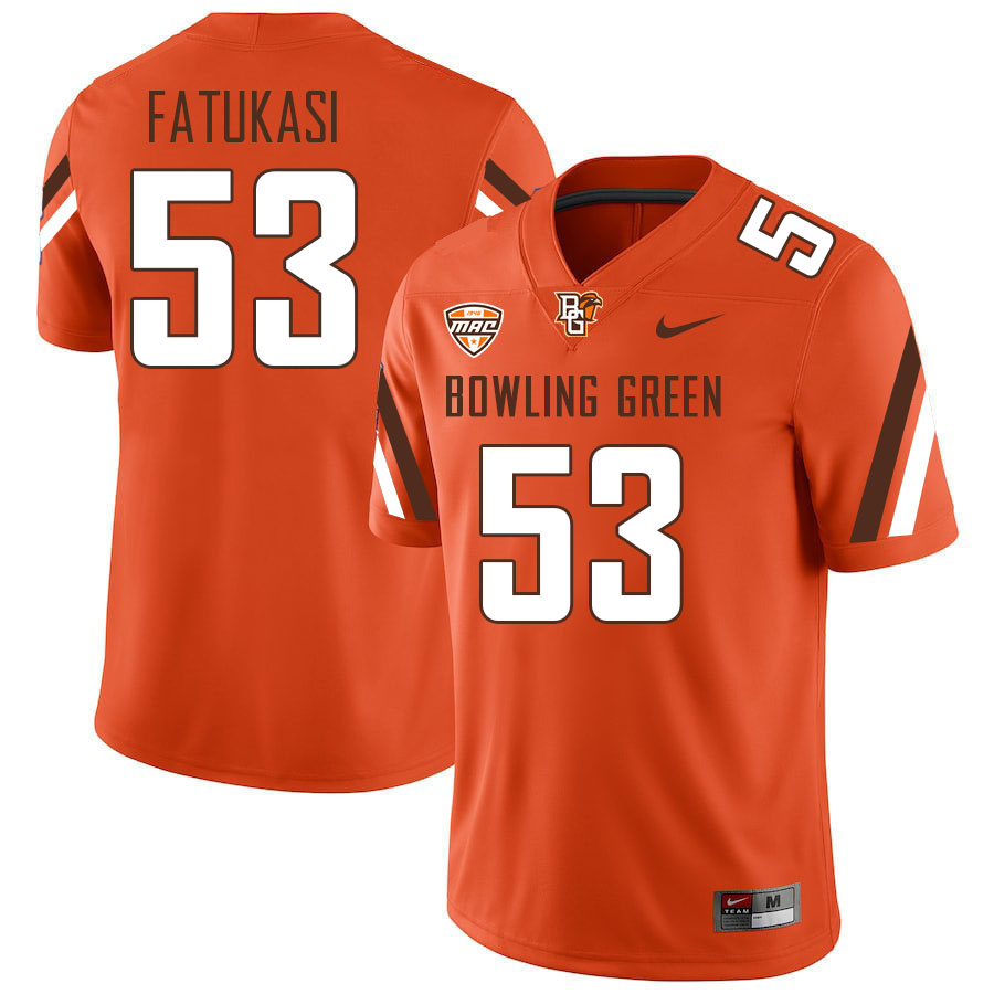 Bowling Green Falcons #53 Tunde Fatukasi College Football Jerseys Stitched Sale-Orange